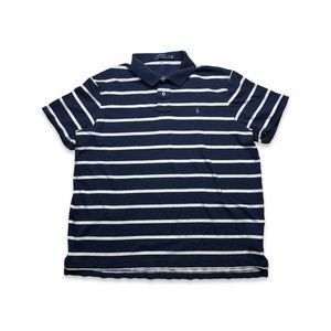 Polo by Ralph Lauren Short Sleeve Striped Polo in Navy/White